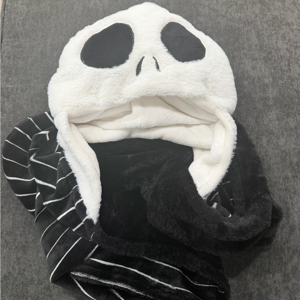 NWOT Nightmare Before Christmas Jack Skellington Hooded Kids Throw Blanket
